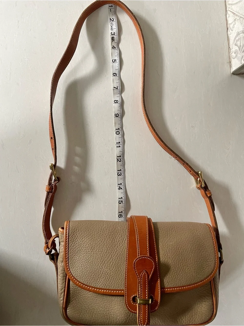 Dooney & Bourke - Vintage Taupe Crossbody with Tan Trim
